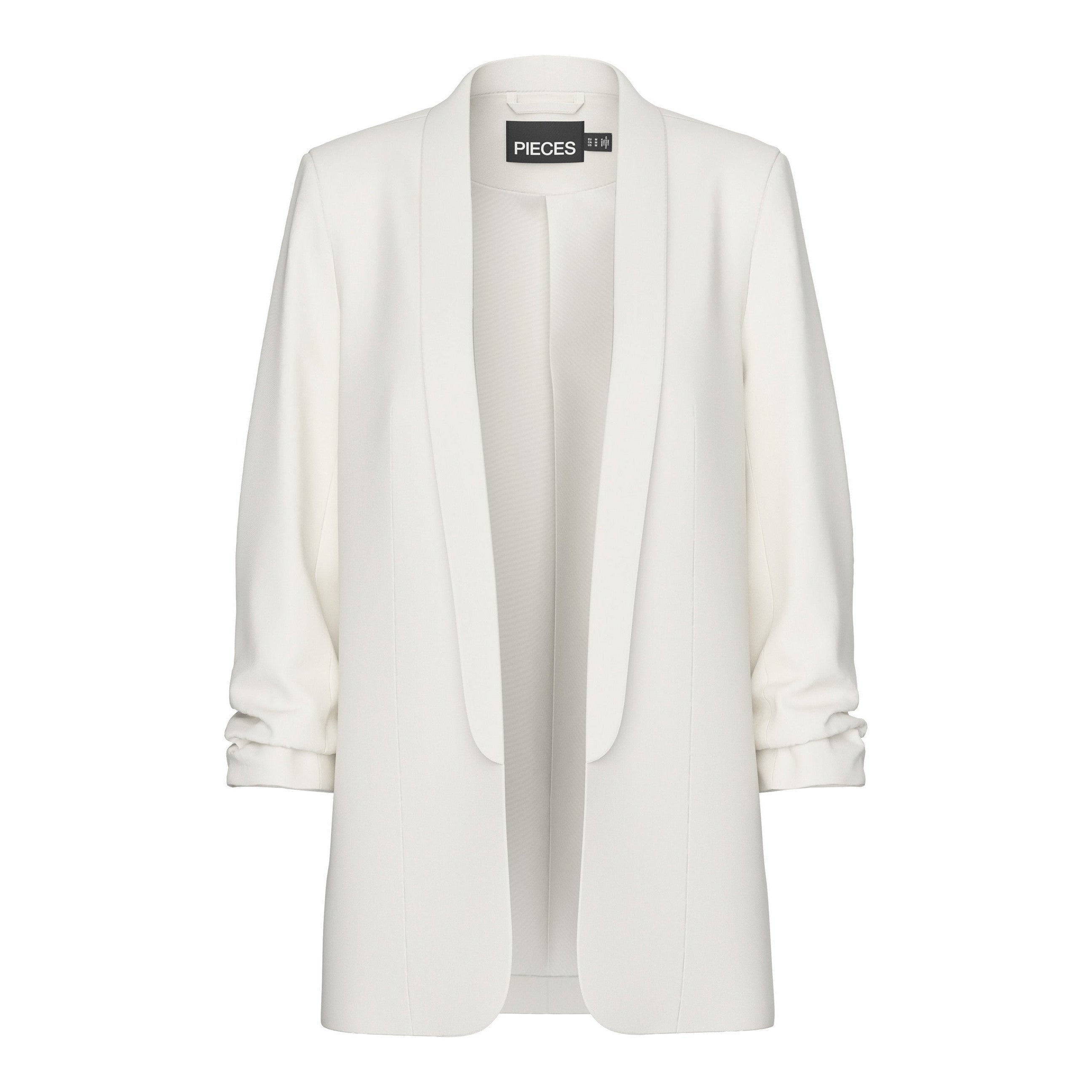 Pieces PCBOSELLA Elegant Women's Cloud Dancer White Tailored Blazer Three-Quarter Sleeves